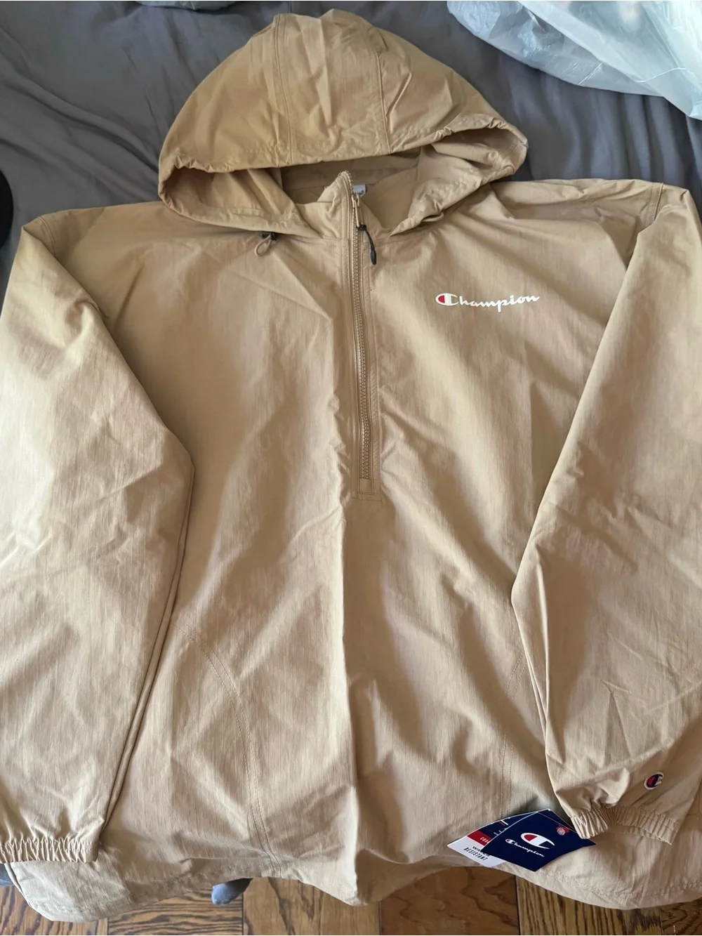 Champion Lightweight Hooded Anorak Jacket - Beige
